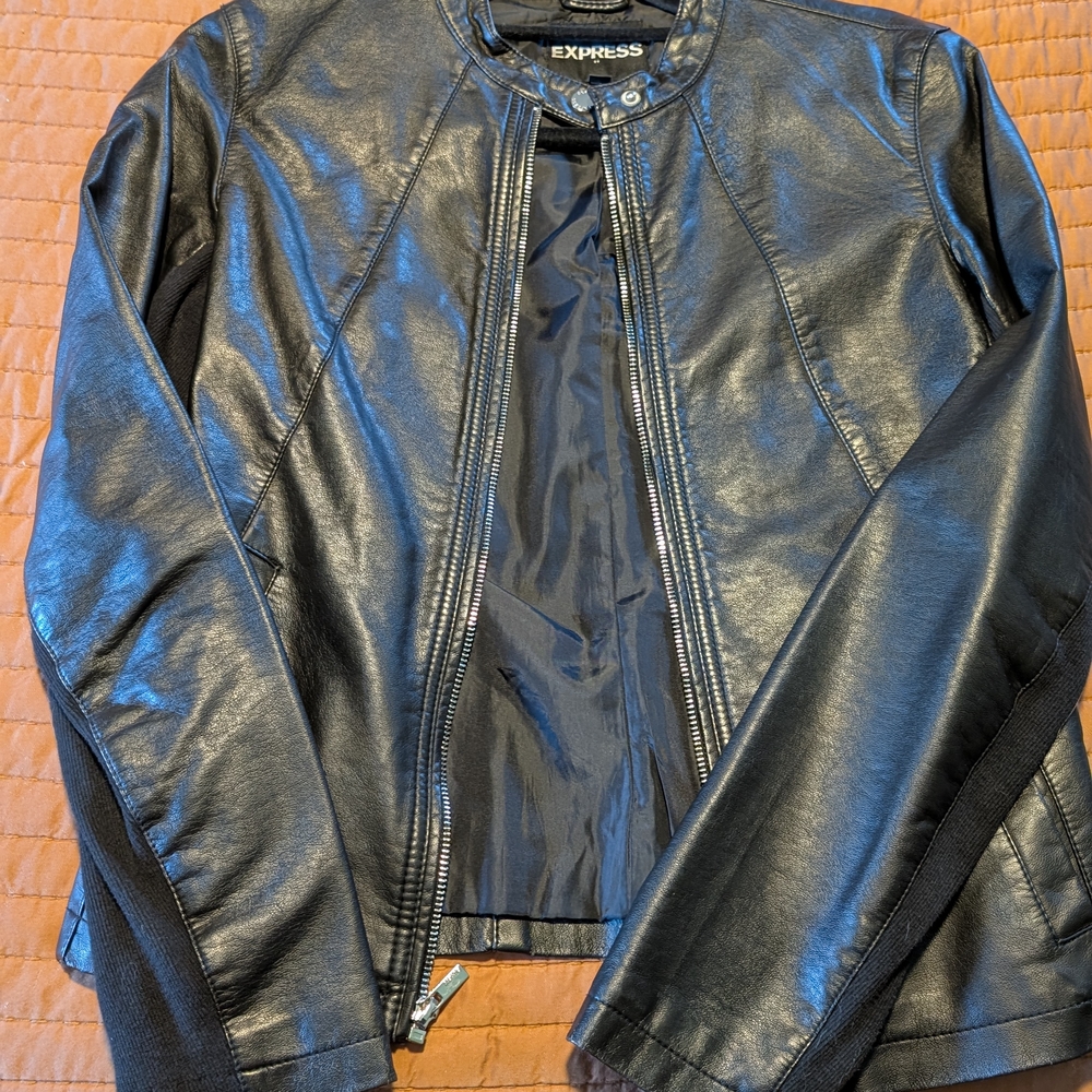Express Women's Black Leather Jacket